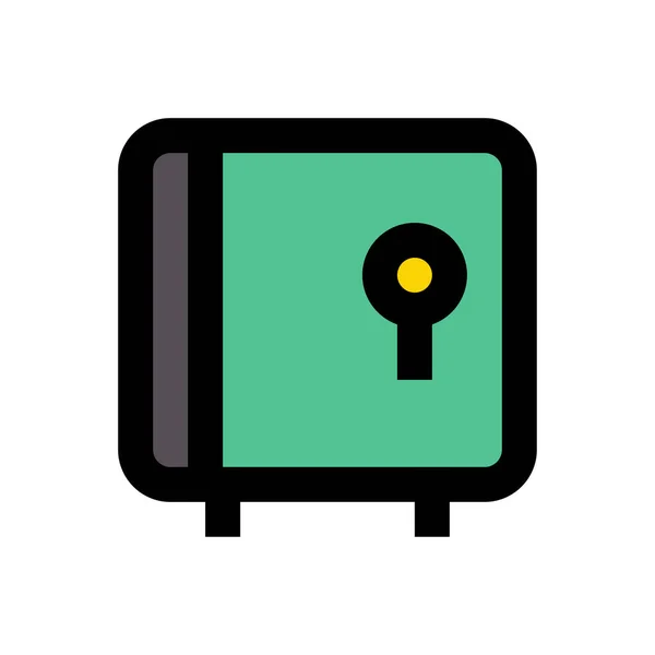 Vector Seguridad Icono Color Plano — Vector de stock