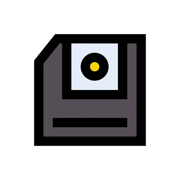 Diskette Vektor Flache Farbe Symbol — Stockvektor