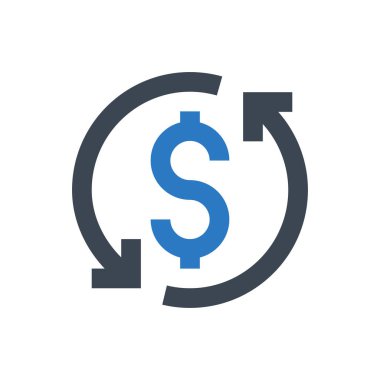 Dolar vektör renk simgesi