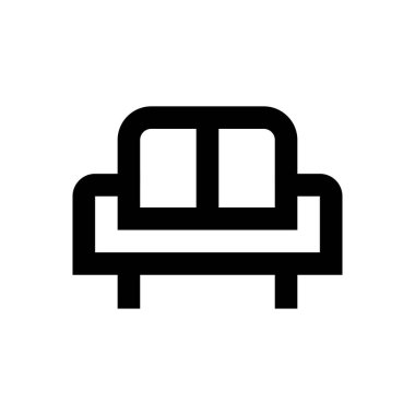 kanepe vektörü ince çizgi simgesi