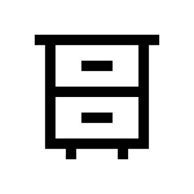 Çekmece vektörü ince çizgi simgesi