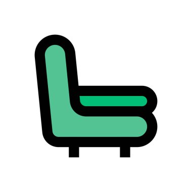 kanepe vektörü düz renk simgesi