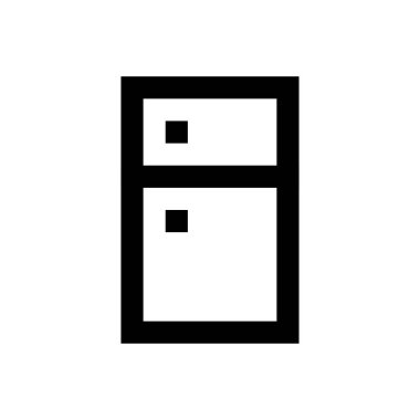 Buzdolabı vektörü ince çizgi simgesi