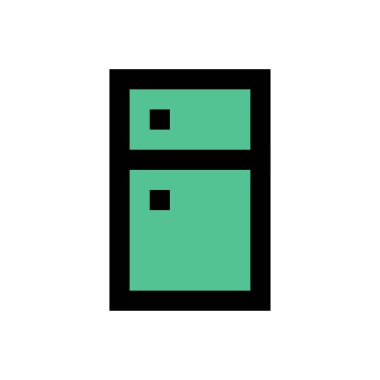 buzdolabı vektörü düz renk simgesi