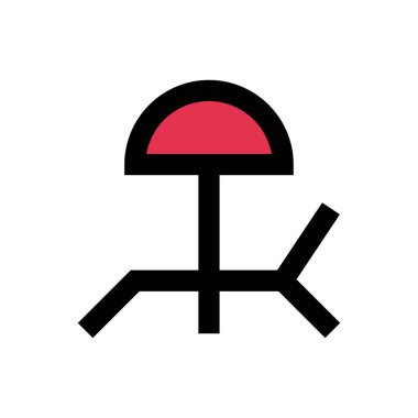 plaj vektörü düz renk simgesi