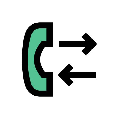 telefon vektörü düz renk simgesi