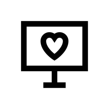 kalp vektörü ince çizgi simgesi