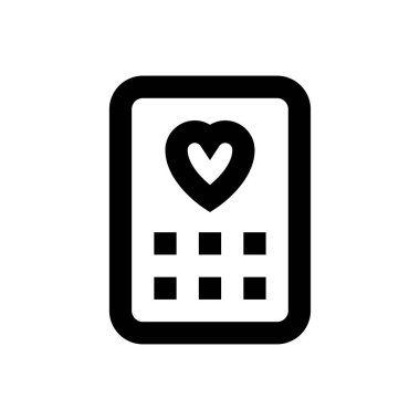 kalp vektörü ince çizgi simgesi