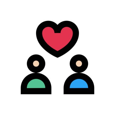 sevgi vektörü düz renk simgesi