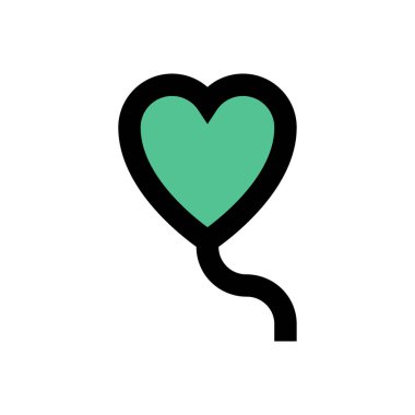 balon vektör düz renk simgesi