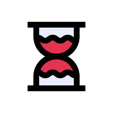 kum cam vektörü düz renk simgesi