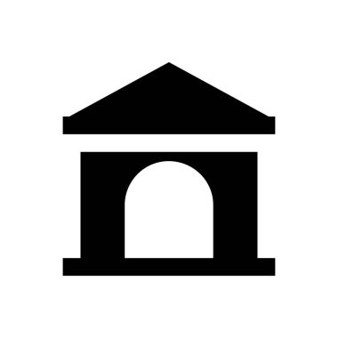 ev vektörü glyph düz simgesi