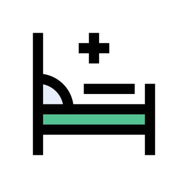 Hasta vektörü düz renk simgesi