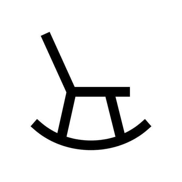 Stuhl Vektor Dünne Linie Symbol — Stockvektor