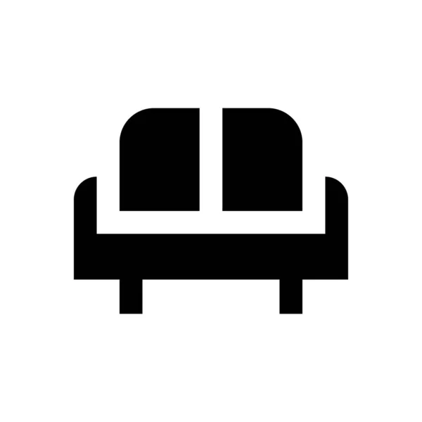 Couch Vector Glyph Flat Icon — Stock Vector