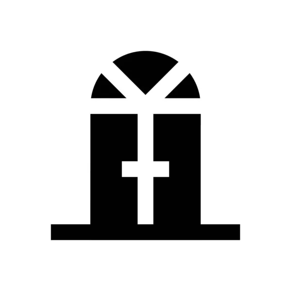 Tür Vektor Glyphen Flaches Symbol — Stockvektor