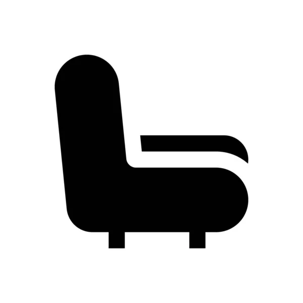 Sofa Vektor Glyphen Flaches Symbol — Stockvektor