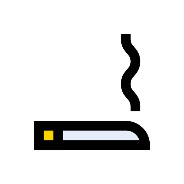 喫煙ベクトルフラットカラーアイコン — ストックベクタ