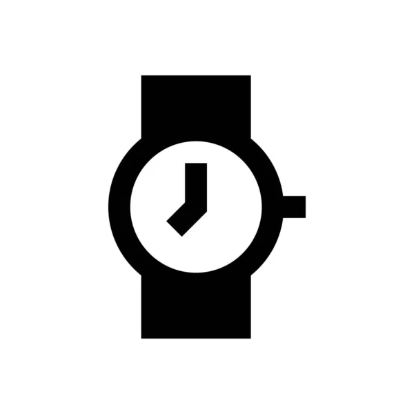 Uhr Vektor Glyphen Flaches Symbol — Stockvektor