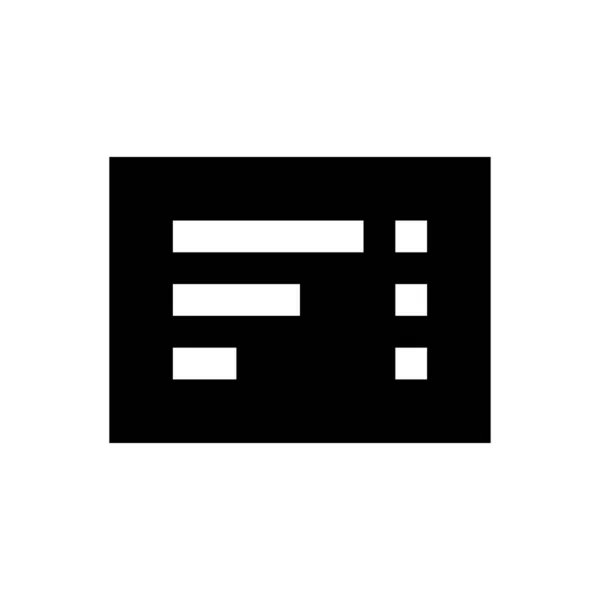 Liste Vektor Glyphen Flaches Symbol — Stockvektor