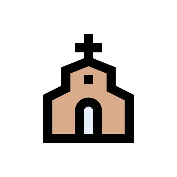 Vector Católico Icono Color Plano — Vector de stock