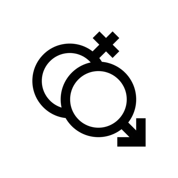 Gender Vektor Glyphen Flaches Symbol — Stockvektor