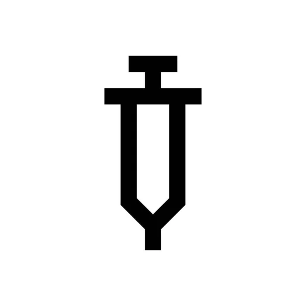 Иконка Тонкой Линии Вектора Шприца — стоковый вектор