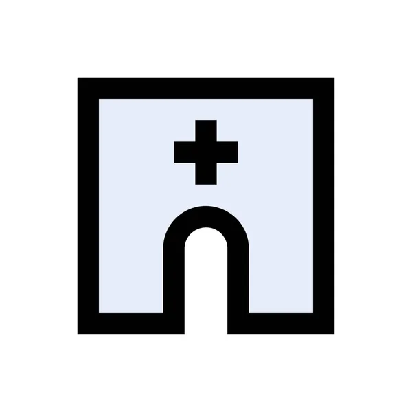 Vector Hospital Icono Color Plano — Vector de stock