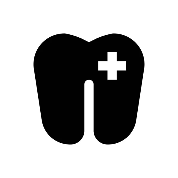Vetor Dental Glifo Plana Ícone —  Vetores de Stock