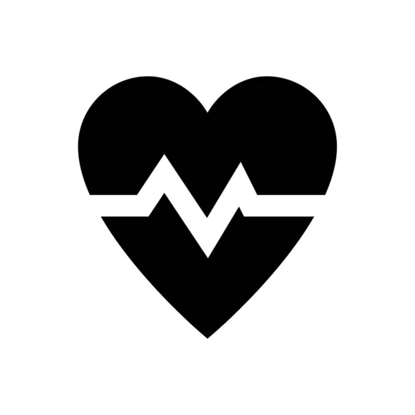 Vecteur Cardiaque Glyphe Icône Plate — Image vectorielle