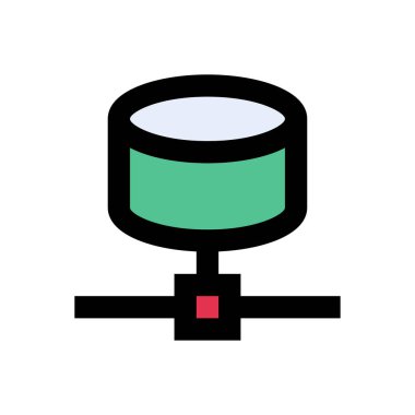 sunucu vektörü düz renk simgesi