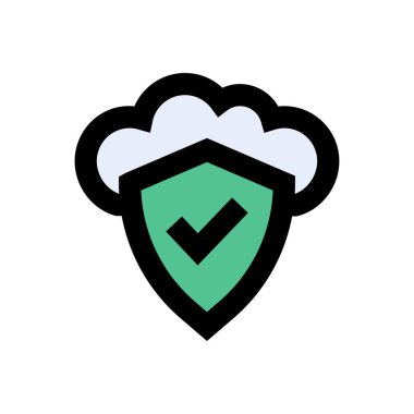 güvenlik vektörü düz renk simgesi