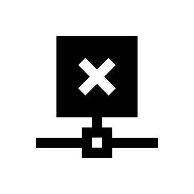 bağlantı vektörü glyph düz simgesi