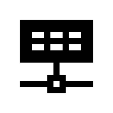 bağlantı vektörü glyph düz simgesi