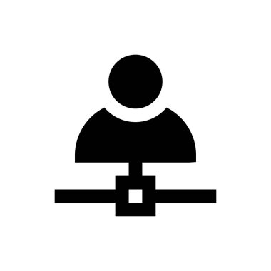 bağlantı vektörü glyph düz simgesi