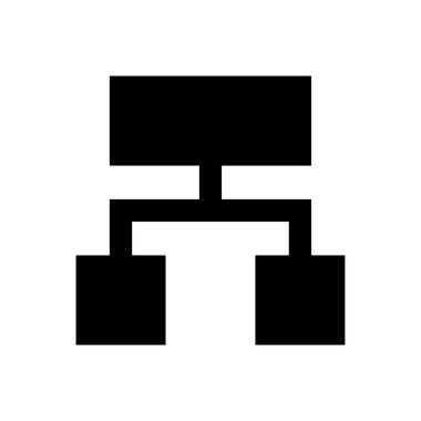 bağlantı vektörü glyph düz simgesi