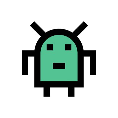 makine vektörü düz renk simgesi