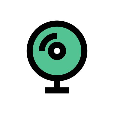 video vektörü düz renk simgesi