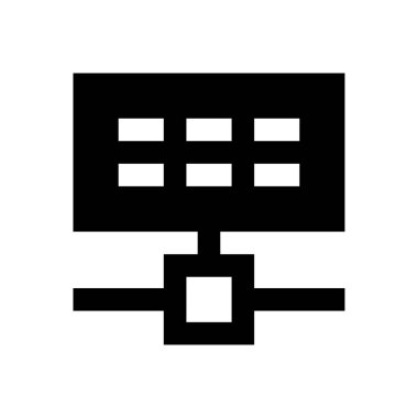 bağlantı vektörü glyph düz simgesi