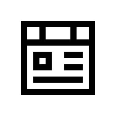 tarayıcı vektörü ince çizgi simgesi