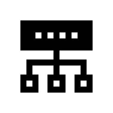 bağlantı vektörü glyph düz simgesi