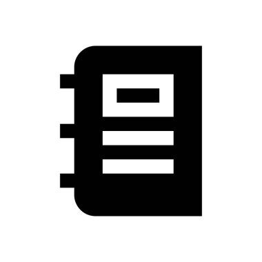 kitap vektörü glyph düz simgesi