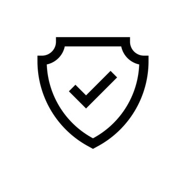 kalkan vektörü ince çizgi simgesi