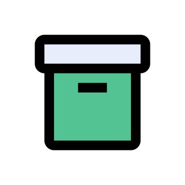 kutu vektörü düz renk simgesi