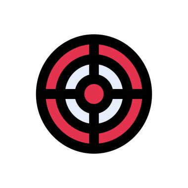 dart tahtası vektör düz renk simgesi