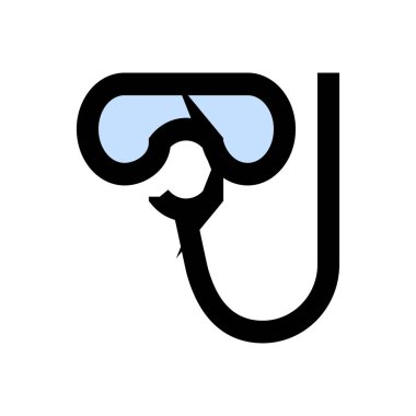 dalış vektörü düz renk simgesi