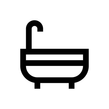 küvet vektörü ince çizgi simgesi