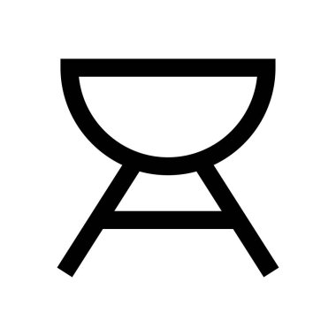 Barbekü vektörü ince çizgi simgesi