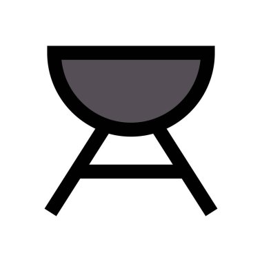 barbekü vektörü düz renk simgesi
