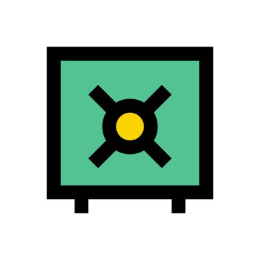 güvenlik vektörü düz renk simgesi